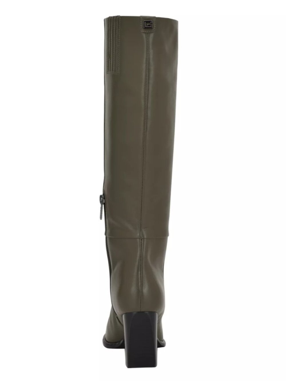 GUESS Perinna Tall Leather Boots Dark Olive Size 6 M - Picture 2 of 5